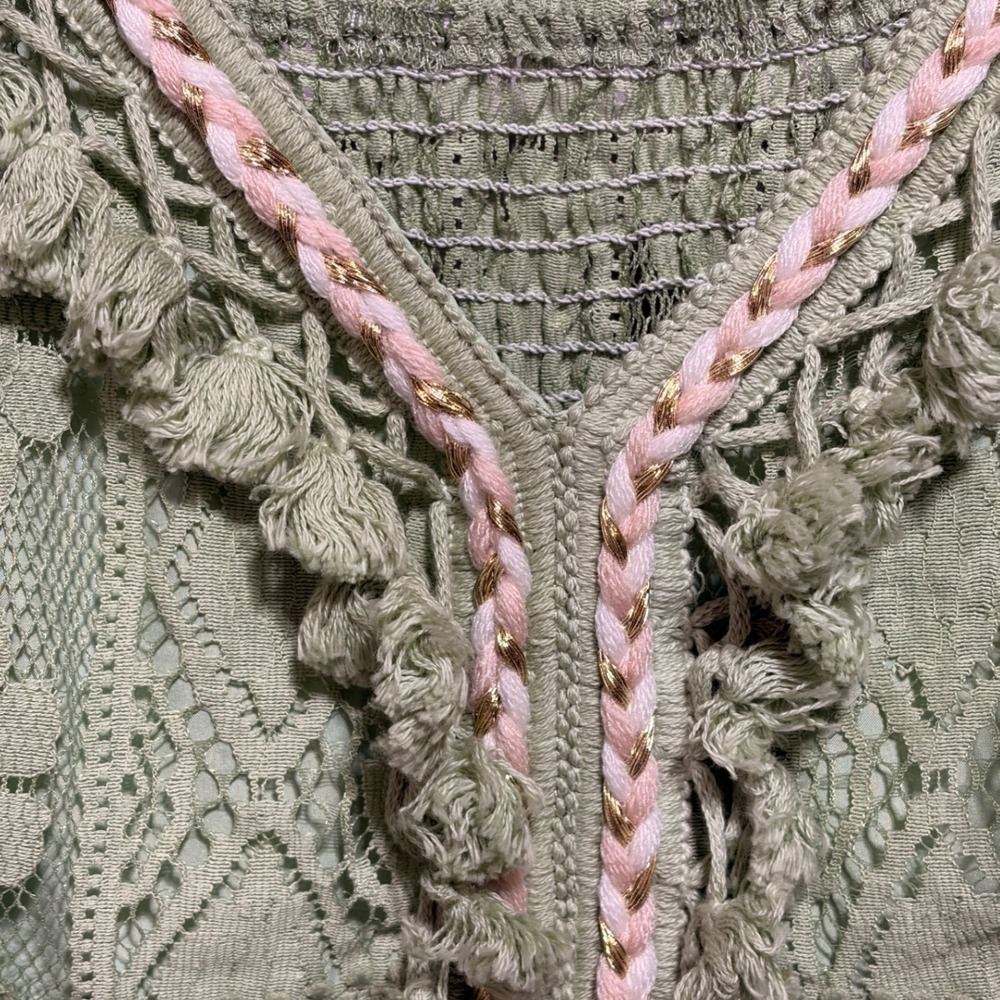 Cupshe Boho Floral Lace Crochet Maxi Dress XXL Sage/Mint Boho Whimsy Western - Picture 5 of 11